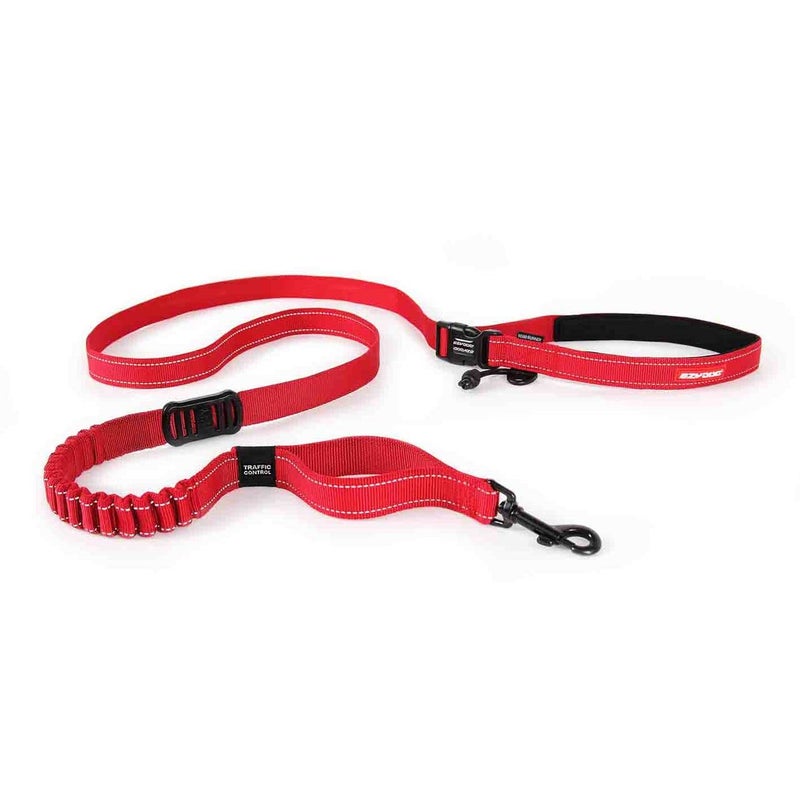 EzyDog Road Runner Hands Free Dog Leash â€“ Waist Leash for Dog Walking, Jogging and Running with Zero Shock Bungee, Reflective Stitching, and Adjustable Waist (Red) - Image 1